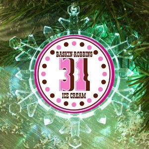 Baskin Robbins Ice Cream Snowflake Blinks Lit Holiday Christmas Tree Ornament